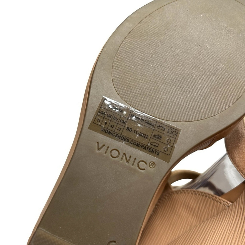 Vionic Macaroon Tan Bonita Women's Orthotic Platform Wedge Sandal Size 11 - Picture 16 of 16